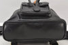 Authentic GUCCI Vintage Bamboo Drawstring Backpack Leather Black 5428K