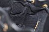 Authentic GUCCI Vintage Bamboo Drawstring Backpack Leather Black 5428K