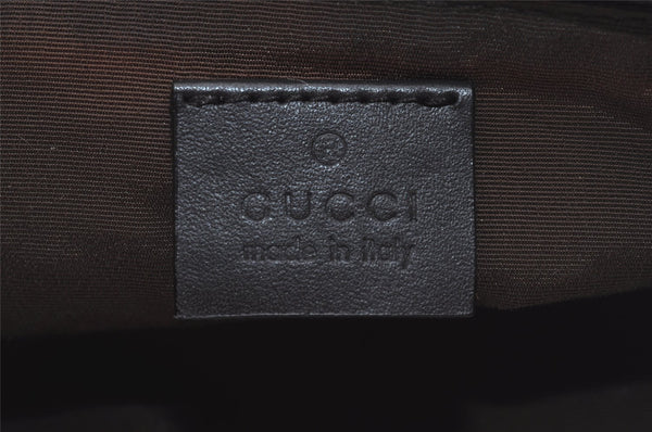 Authentic GUCCI Hand Bag Pouch Purse GG Canvas Leather 07198 Black 5429I