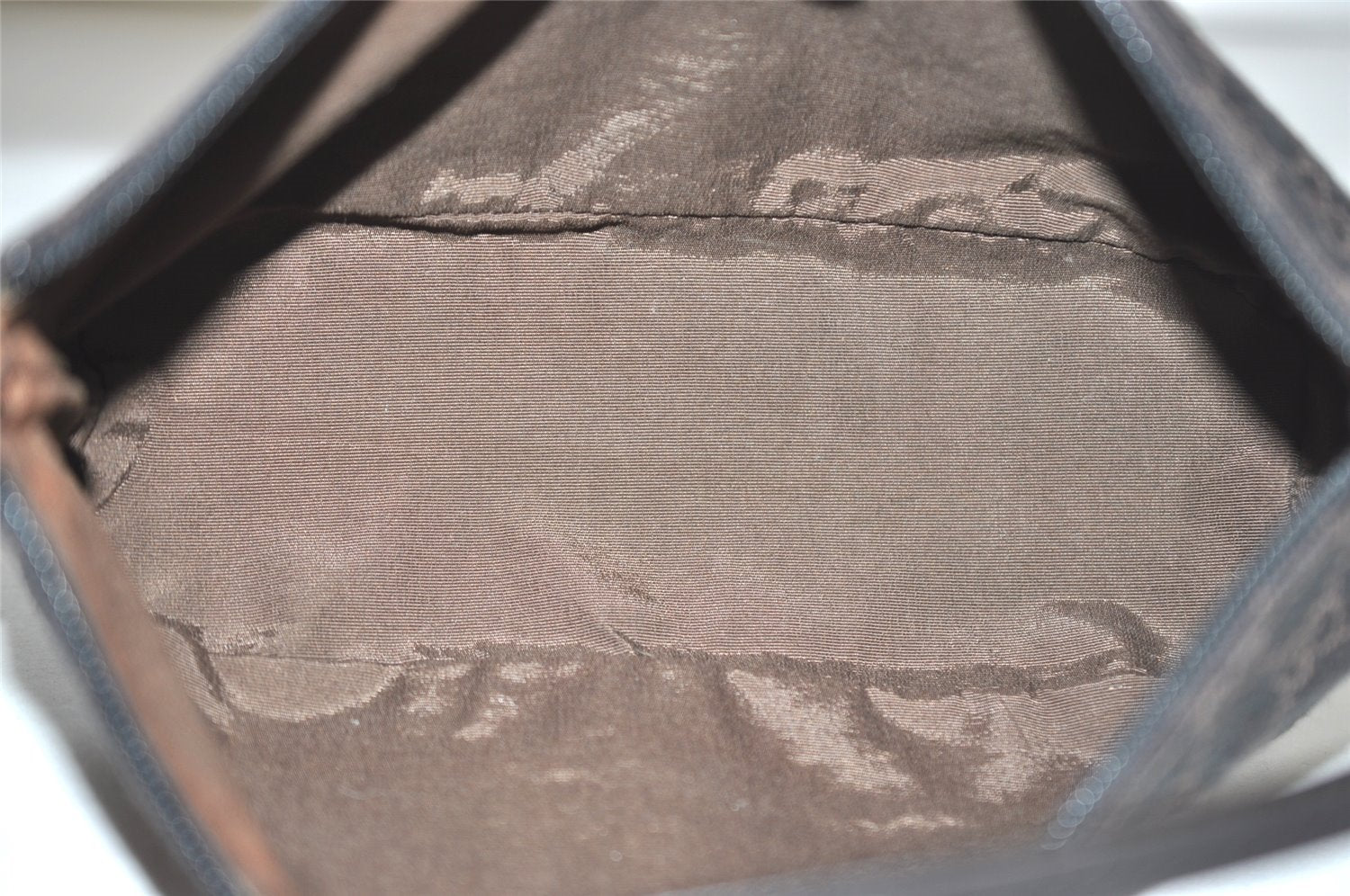 Authentic GUCCI Hand Bag Pouch Purse GG Canvas Leather 07198 Black 5429I