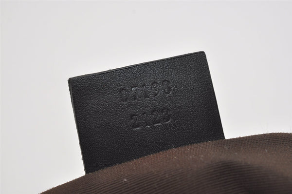 Authentic GUCCI Hand Bag Pouch Purse GG Canvas Leather 07198 Black 5429I