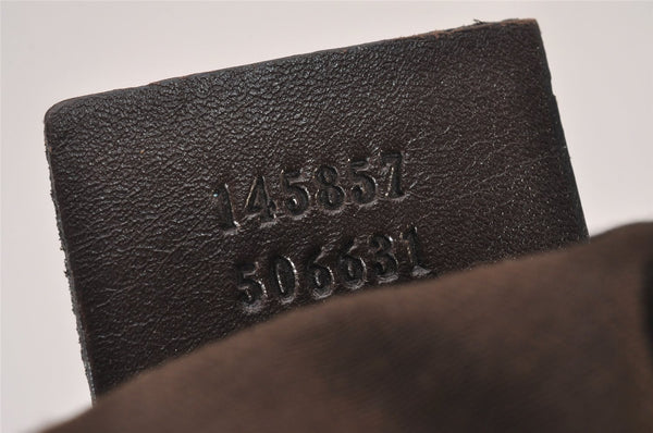 Authentic GUCCI Shoulder Cross Body Bag GG Canvas Leather 145857 Brown 5430I