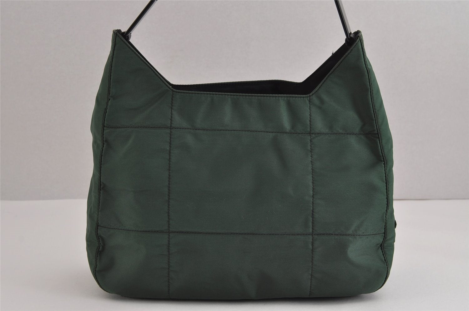 Authentic PRADA Vintage Nylon Tessuto Plastic Shoulder Bag Purse Green 5432J