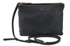 Authentic CELINE TRIO Shoulder Cross Body Clutch Bag Leather Navy Junk 5433K