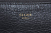 Authentic CELINE TRIO Shoulder Cross Body Clutch Bag Leather Navy Junk 5433K