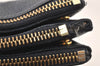 Authentic CELINE TRIO Shoulder Cross Body Clutch Bag Leather Navy Junk 5433K