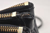 Authentic CELINE TRIO Shoulder Cross Body Clutch Bag Leather Navy Junk 5433K