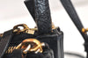 Authentic CELINE TRIO Shoulder Cross Body Clutch Bag Leather Navy Junk 5433K