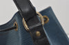 Authentic Louis Vuitton Epi Petit Noe Bi-color Blue x Black Drawstring Bag 5434I