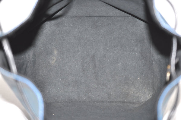 Authentic Louis Vuitton Epi Petit Noe Bi-color Blue x Black Drawstring Bag 5434I