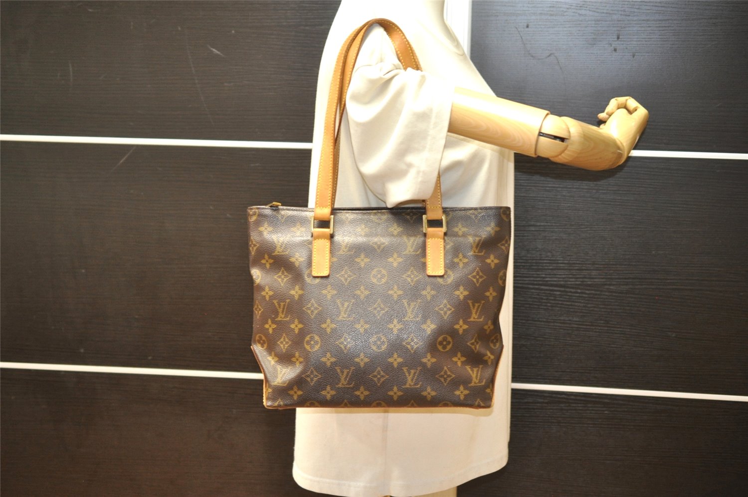 Authentic Louis Vuitton Monogram Cabas Piano Shoulder Tote Bag M51148 LV 5434K