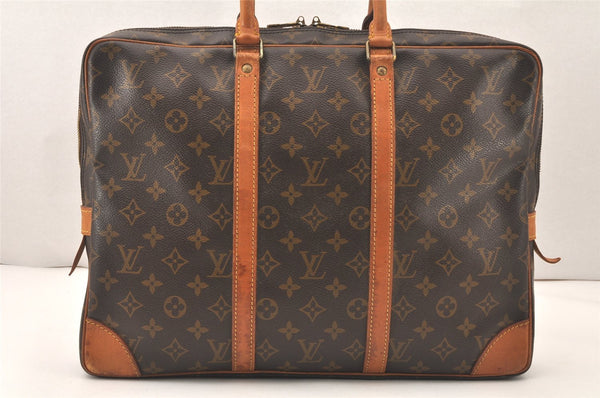 Authentic Louis Vuitton Monogram Porte Documents Voyage M53361 Briefcase 5436K