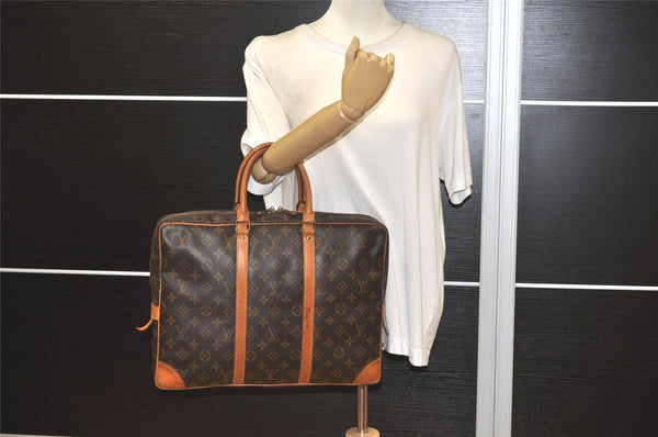 Authentic Louis Vuitton Monogram Porte Documents Voyage M53361 Briefcase 5436K