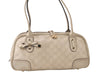 Authentic GUCCI Princy Guccissima GG Leather Hand Bag 163720 White 5439K