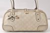 Authentic GUCCI Princy Guccissima GG Leather Hand Bag 163720 White 5439K