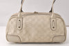Authentic GUCCI Princy Guccissima GG Leather Hand Bag 163720 White 5439K