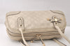 Authentic GUCCI Princy Guccissima GG Leather Hand Bag 163720 White 5439K
