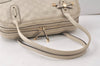 Authentic GUCCI Princy Guccissima GG Leather Hand Bag 163720 White 5439K
