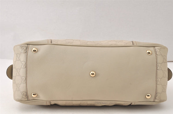 Authentic GUCCI Princy Guccissima GG Leather Hand Bag 163720 White 5439K