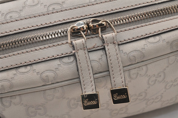 Authentic GUCCI Princy Guccissima GG Leather Hand Bag 163720 White 5439K