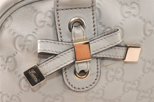 Authentic GUCCI Princy Guccissima GG Leather Hand Bag 163720 White 5439K