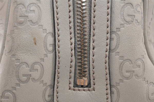 Authentic GUCCI Princy Guccissima GG Leather Hand Bag 163720 White 5439K