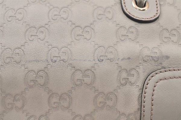 Authentic GUCCI Princy Guccissima GG Leather Hand Bag 163720 White 5439K
