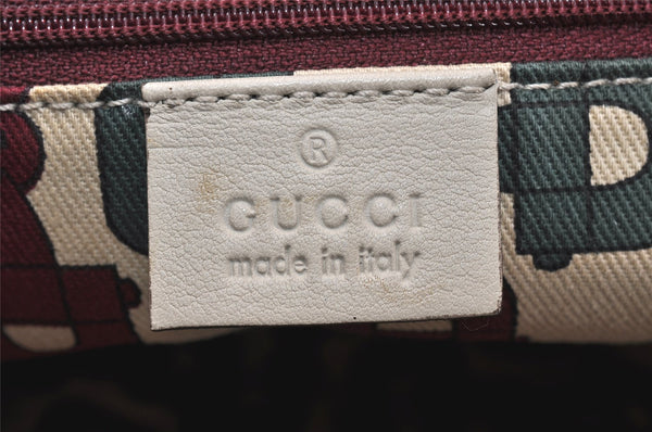 Authentic GUCCI Princy Guccissima GG Leather Hand Bag 163720 White 5439K