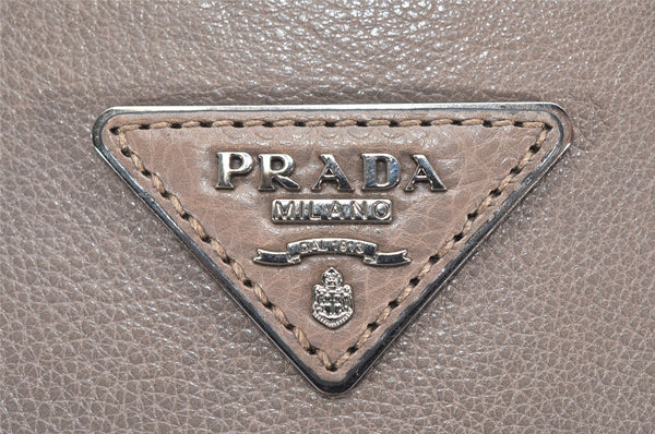 Authentic PRADA Vintage Leather Nappa 2Way Shoulder Hand Bag Gray 5440K