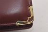 Authentic Cartier Must de Cartier Clutch Bag Leather Bordeaux Red Junk 5441K