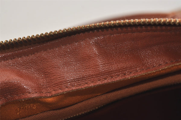 Authentic MCM Vintage Visetos Leather 2Way Hand Boston Bag Purse Brown 5443J