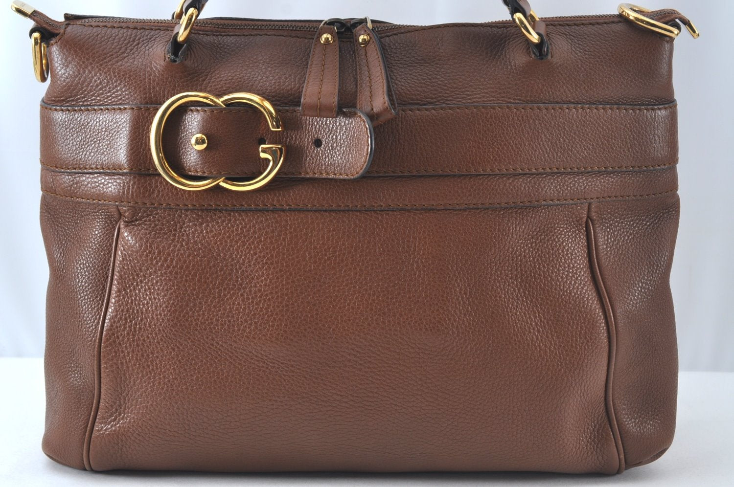 Authentic GUCCI Ride Vintage 2Way Shoulder Tote Bag Leather 269963 Brown 5445J