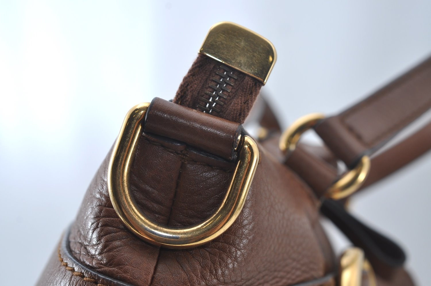 Authentic GUCCI Ride Vintage 2Way Shoulder Tote Bag Leather 269963 Brown 5445J