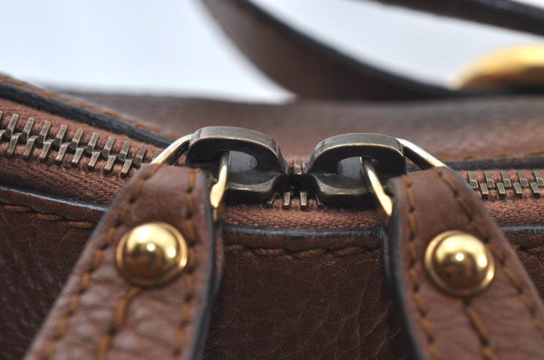 Authentic GUCCI Ride Vintage 2Way Shoulder Tote Bag Leather 269963 Brown 5445J