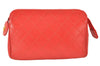 Authentic CHANEL Vintage Caviar Skin Bicolore Pouch Purse Red Junk 5445K