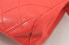 Authentic CHANEL Vintage Caviar Skin Bicolore Pouch Purse Red Junk 5445K