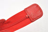 Authentic CHANEL Vintage Caviar Skin Bicolore Pouch Purse Red Junk 5445K