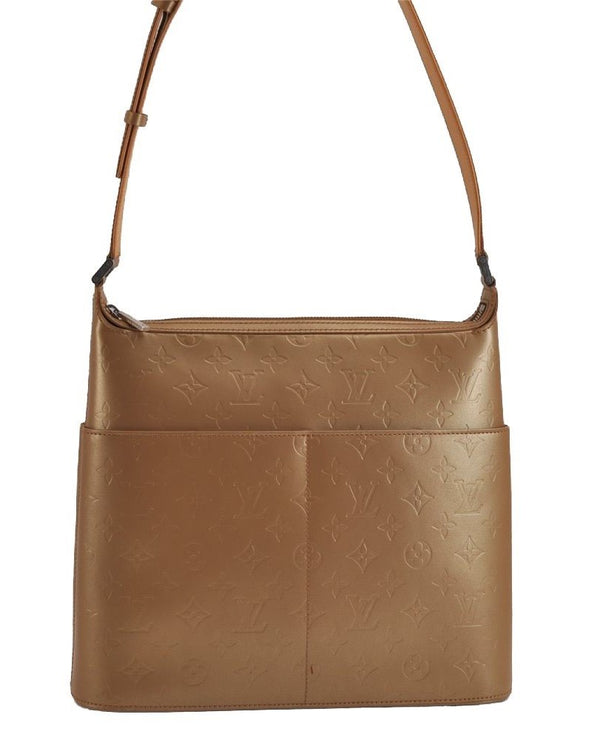Auth Louis Vuitton Monogram Mat Sutter Shoulder Cross Bag Gold M55167 LV 5446J