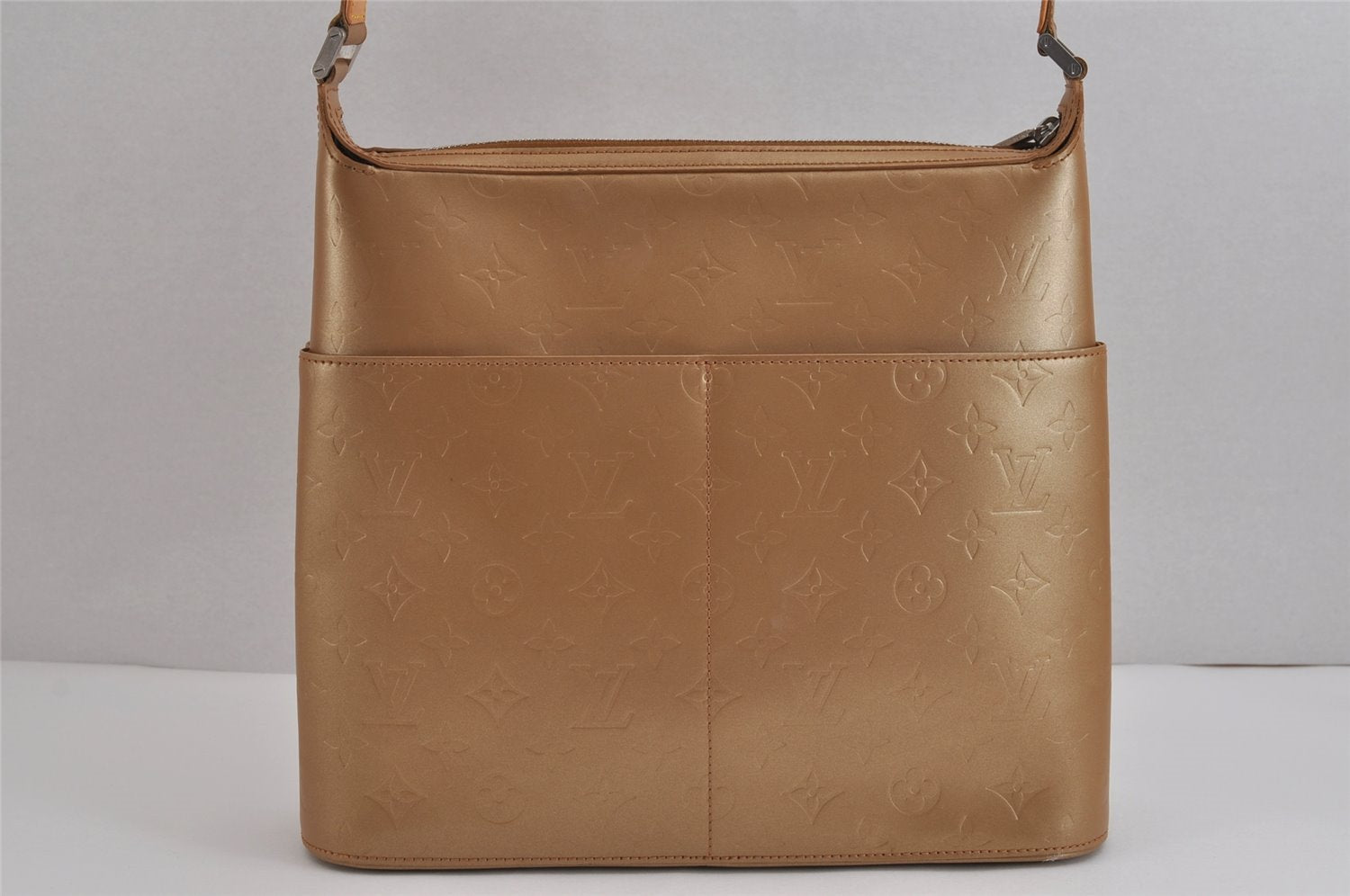 Auth Louis Vuitton Monogram Mat Sutter Shoulder Cross Bag Gold M55167 LV 5446J