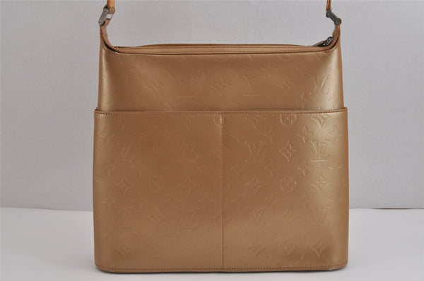 Auth Louis Vuitton Monogram Mat Sutter Shoulder Cross Bag Gold M55167 LV 5446J