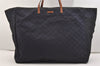 Authentic GUCCI Shoulder Tote Bag GG Nylon Leather 286198 Navy Blue 5447J