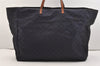 Authentic GUCCI Shoulder Tote Bag GG Nylon Leather 286198 Navy Blue 5447J