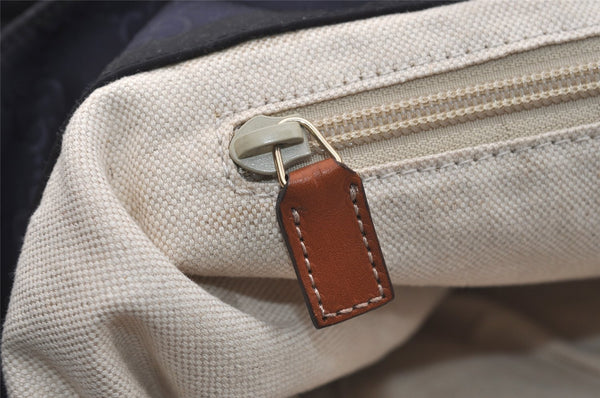 Authentic GUCCI Shoulder Tote Bag GG Nylon Leather 286198 Navy Blue 5447J