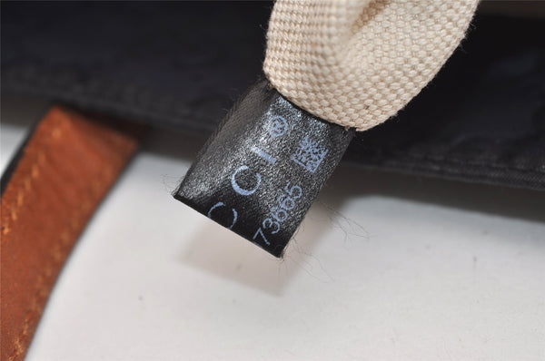 Authentic GUCCI Shoulder Tote Bag GG Nylon Leather 286198 Navy Blue 5447J