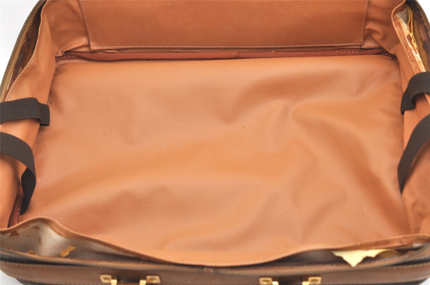 Authentic CELINE Macadam Blason 2Way Travel Boston Bag PVC Leather Brown 5449J