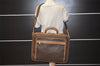 Authentic CELINE Macadam Blason 2Way Travel Boston Bag PVC Leather Brown 5449J