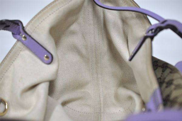 Authentic GUCCI Craft Shoulder Tote Bag GG Canvas Leather 247209 Brown 5452I