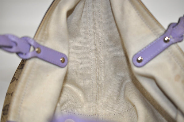 Authentic GUCCI Craft Shoulder Tote Bag GG Canvas Leather 247209 Brown 5452I