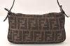 Authentic FENDI Mamma Baguette Shoulder Hand Bag Wool Leather Brown 5452K