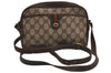 Authentic GUCCI Web Sherry Line Shoulder Bag GG PVC Leather Brown Junk 5453J